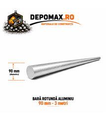 Bara rotunda aluminiu 90 mm, 3 metri, EN AW-2007